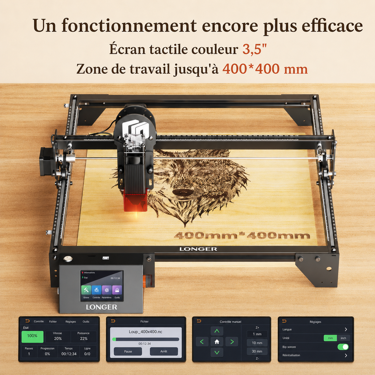 Graveur Laser Diode 10W - Machine de Gravure Bois, Cuir et Multi-matériaux
