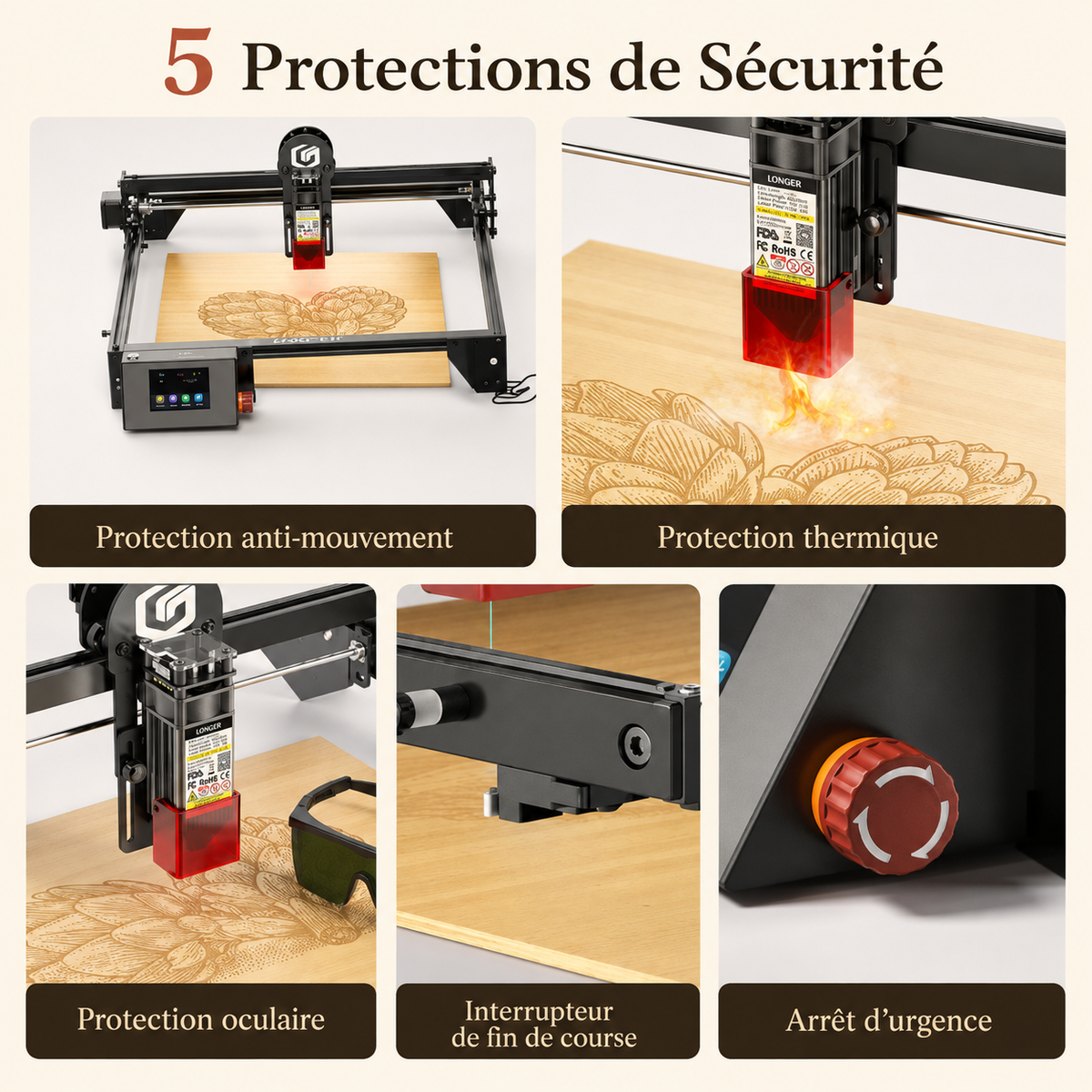 Graveur Laser Diode 10W - Machine de Gravure Bois, Cuir et Multi-matériaux