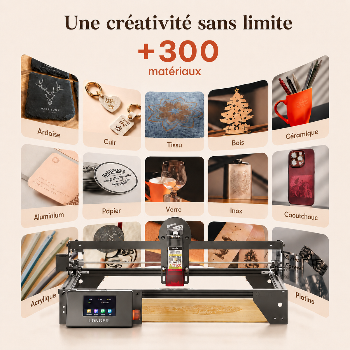 Graveur Laser Diode 10W - Machine de Gravure Bois, Cuir et Multi-matériaux