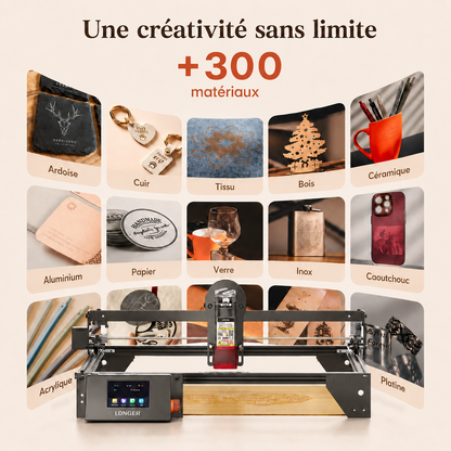 Graveur Laser Diode 10W - Machine de Gravure Bois, Cuir et Multi-matériaux